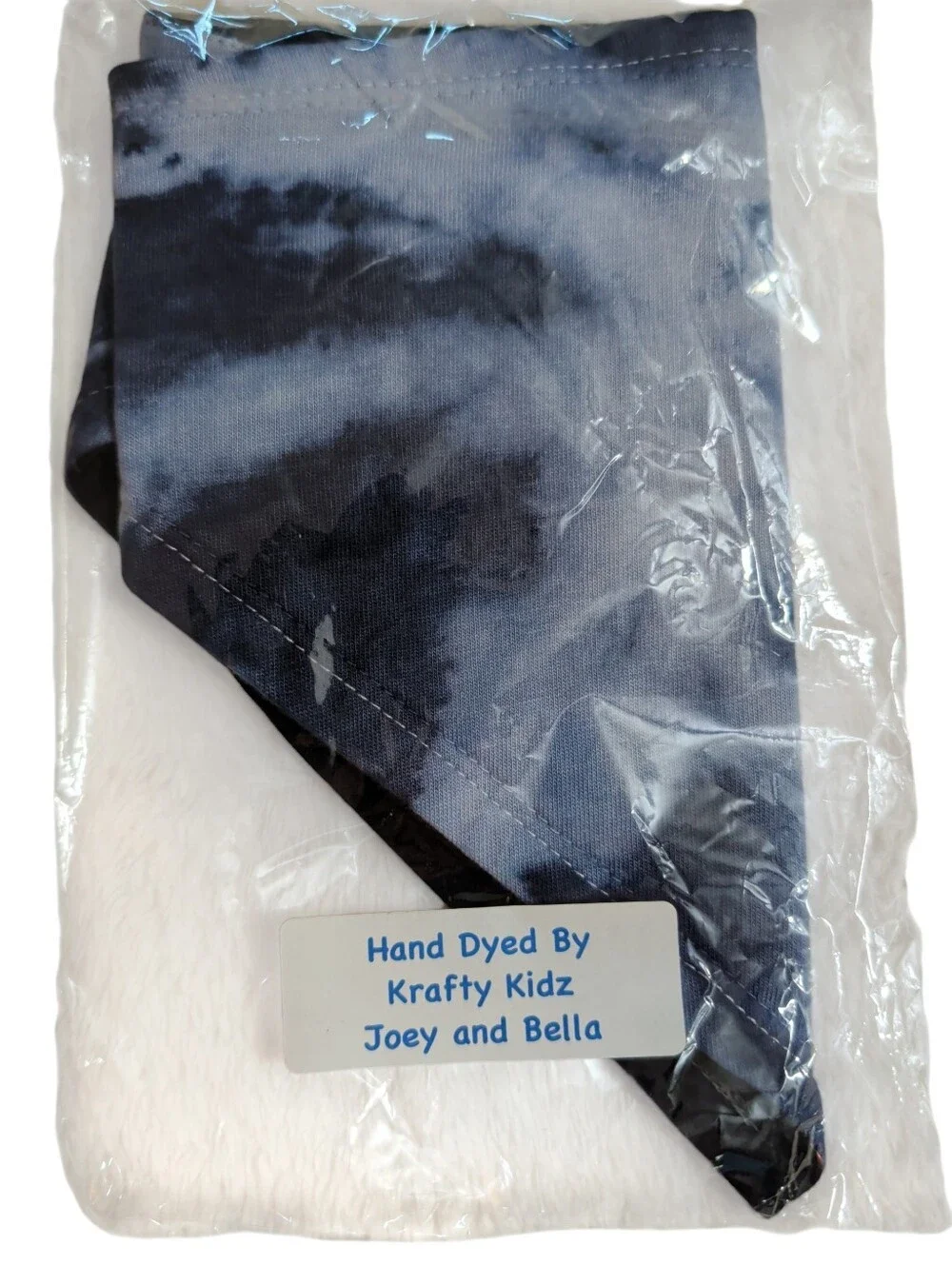NWOT Tie-Dye Triangle Pet Bandana / Baby Bandaid Bib in Navy Blue And Black